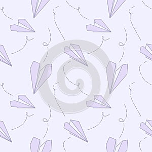 Seamless pattern with paperplanes