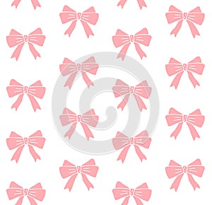 Vector seamless pattern of pink bow tie