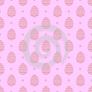 Vector seamless pattern with pink easter eggs.