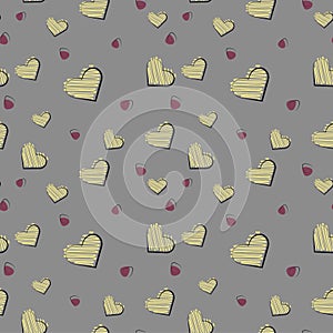 Vector seamless pattern of plane elements. Romance, love, wedding