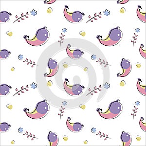 Vector seamless pattern of plane elements. Romance, love, wedding