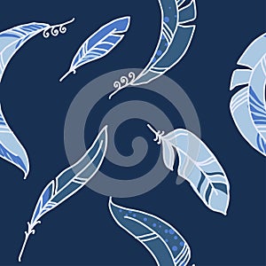 Vector Seamless Pattern of Plumage