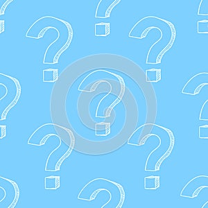 Vector Seamless Pattern of Question Marks. Quiz Background