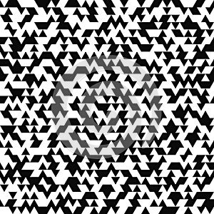 Vector seamless pattern. Random triangle texture. Black-and-white background. Monochrome design.