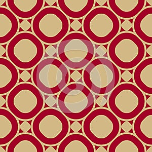 Vector seamless pattern in red and gold colors. Traditional Chinese ornament