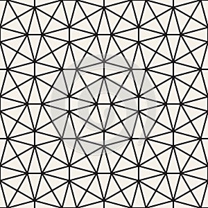 Vector seamless pattern. Repeating geometric elements. Stylish monochrome background design.