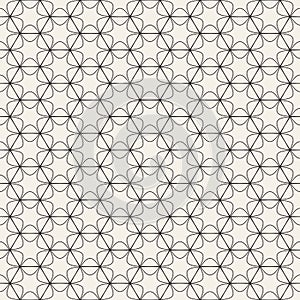 Vector seamless pattern. Repeating geometric elements. Stylish monochrome background design.