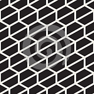 Vector seamless pattern. Repeating geometric elements. Stylish monochrome background design.