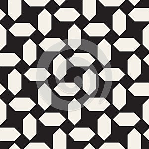 Vector seamless pattern. Repeating geometric elements. Stylish monochrome background design.