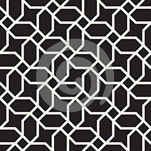 Vector seamless pattern. Repeating geometric elements. Stylish monochrome background design.