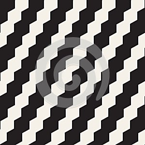 Vector seamless pattern. Repeating geometric elements. Stylish monochrome background design.