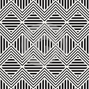 Vector seamless pattern. Repeating geometric elements. Stylish monochrome background design.