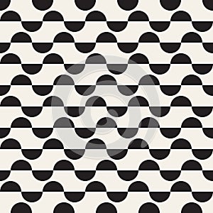 Vector seamless pattern. Repeating geometric elements. Stylish monochrome background design.