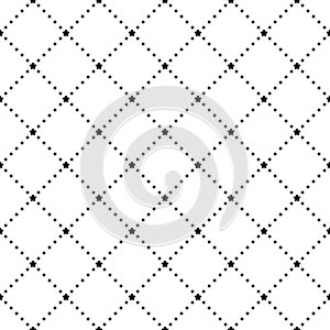 Vector seamless pattern. Repeating geometric tiles with dotted rhombus and stars