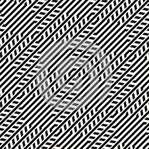 Vector Seamless Pattern. Repeating Lattice Abstract Background. Linear Grid From Striped Hexagonal Elements.