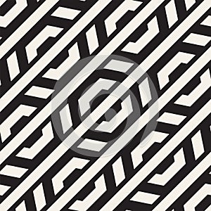 Vector Seamless Pattern. Repeating Lattice Abstract Background. Linear Grid From Striped Hexagonal Elements.