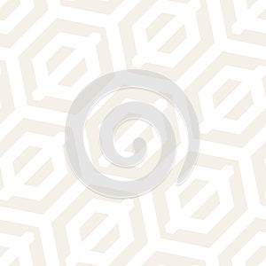 Vector Seamless Pattern. Repeating Lattice Abstract Background. Linear Grid From Striped Hexagonal Elements.