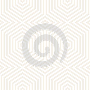 Vector Seamless Pattern. Repeating Lattice Abstract Background. Linear Grid From Striped Hexagonal Elements.