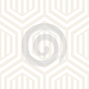 Vector Seamless Pattern. Repeating Lattice Abstract Background. Linear Grid From Striped Hexagonal Elements.