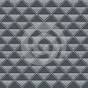 Vector seamless pattern. Repeating rhombuses with striped triangles inside.