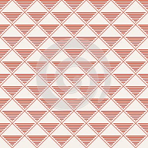 Vector seamless pattern. Repeating rhombuses with striped triangles inside.