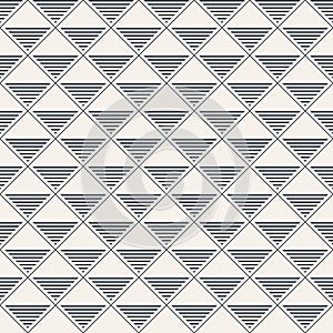 Vector seamless pattern. Repeating rhombuses with striped triangles inside
