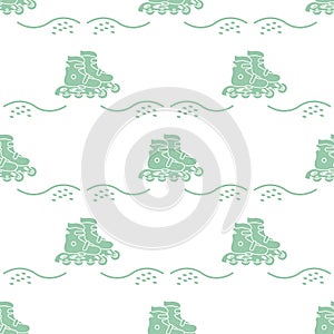 Vector seamless pattern Rollers. Sport healthy