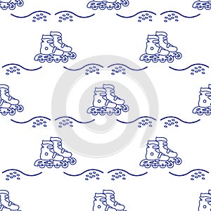 Vector seamless pattern Rollers. Sport healthy