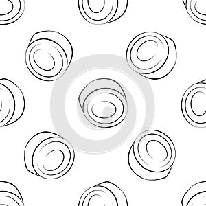 Vector seamless pattern with rolls, sushi. Beautiful food design elements. Linear texture