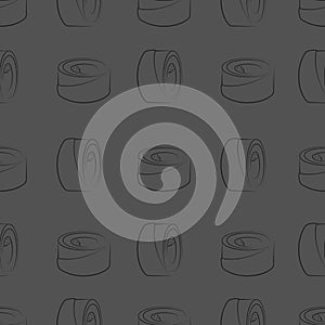 Vector seamless pattern with rolls, sushi. Beautiful food design elements. Linear texture