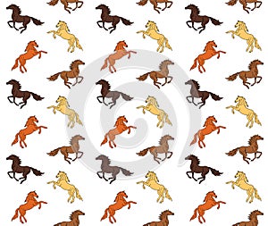 Vector seamless pattern of running horse