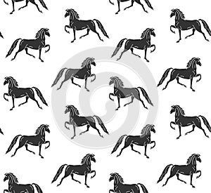 Vector seamless pattern of Saddlebred horse