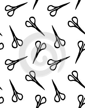 Vector seamless pattern of scissors silhouette