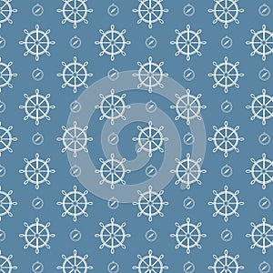 Vector seamless pattern ship wheels and compass