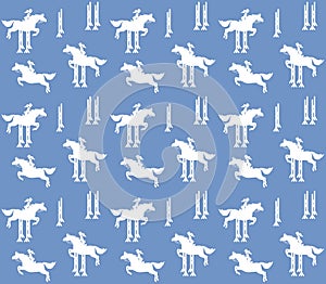 Vector seamless pattern of show jumping horse