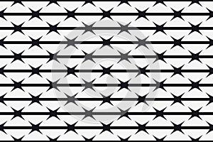 Vector Seamless Pattern. Silhouette of Barbed Wire