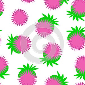 Vector seamless pattern with simple cute  flowers