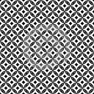 Black Geometric Seamless pattern in white background