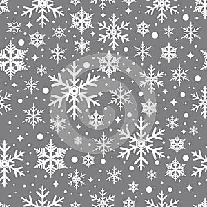 Vector seamless pattern with snowflakes.