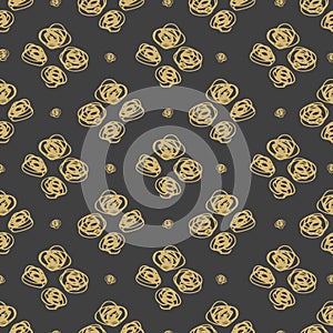 Vector seamless pattern spiral in doodle style. Hand drawing.