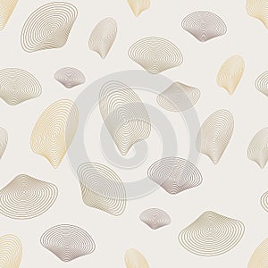Vector seamless pattern. Spiral stylish texture, pattern. Repeating line mussel pattern.