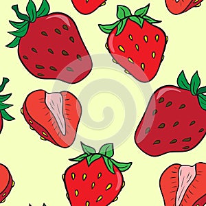 Vector seamless pattern with srawberries photo