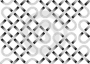 Vector seamless pattern of stippled ribbons