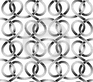 Vector seamless pattern of stippled ribbons