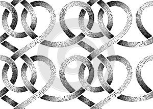 Vector seamless pattern of stippled ribbons