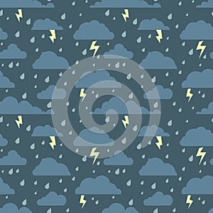 Vector seamless pattern with stormy sky