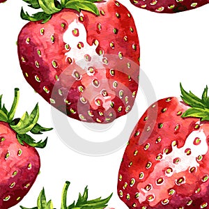 Vector seamless pattern with strawberry