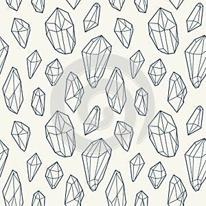 Vector seamless pattern. Stylish cristal texture. Vector design with minerals.