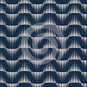 Vector seamless pattern. Stylish texture with wavy lines from different circles.