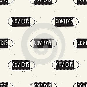 Vector seamless pattern with surgical masks